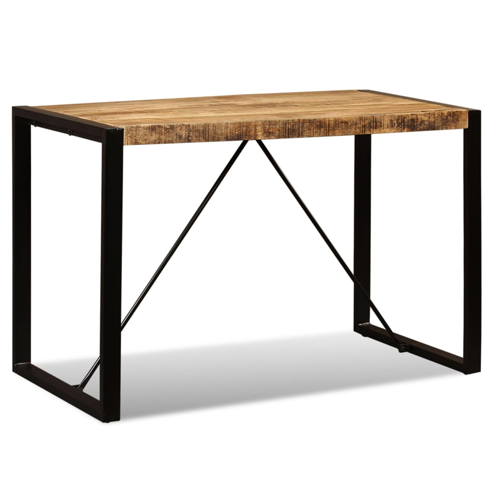 vidaXL Mesa de comedor de madera maciza de mango rugosa 120 cm