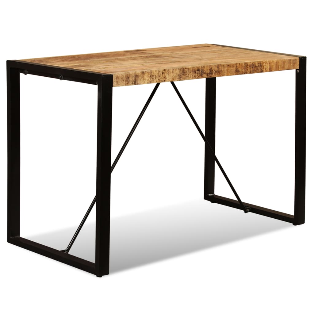 vidaXL Mesa de comedor de madera maciza de mango rugosa 120 cm