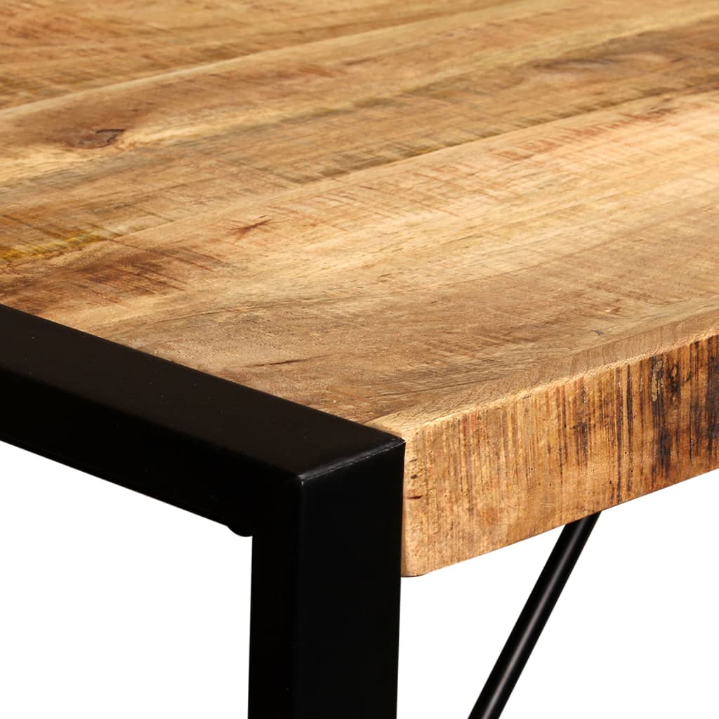 vidaXL Mesa de comedor de madera maciza de mango rugosa 120 cm