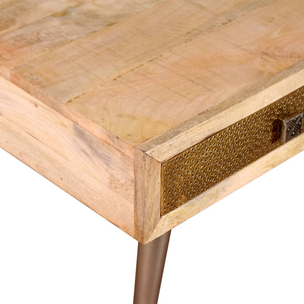 vidaXL Mesa de centro con cajones madera maciza de mango 105x55x41 cm