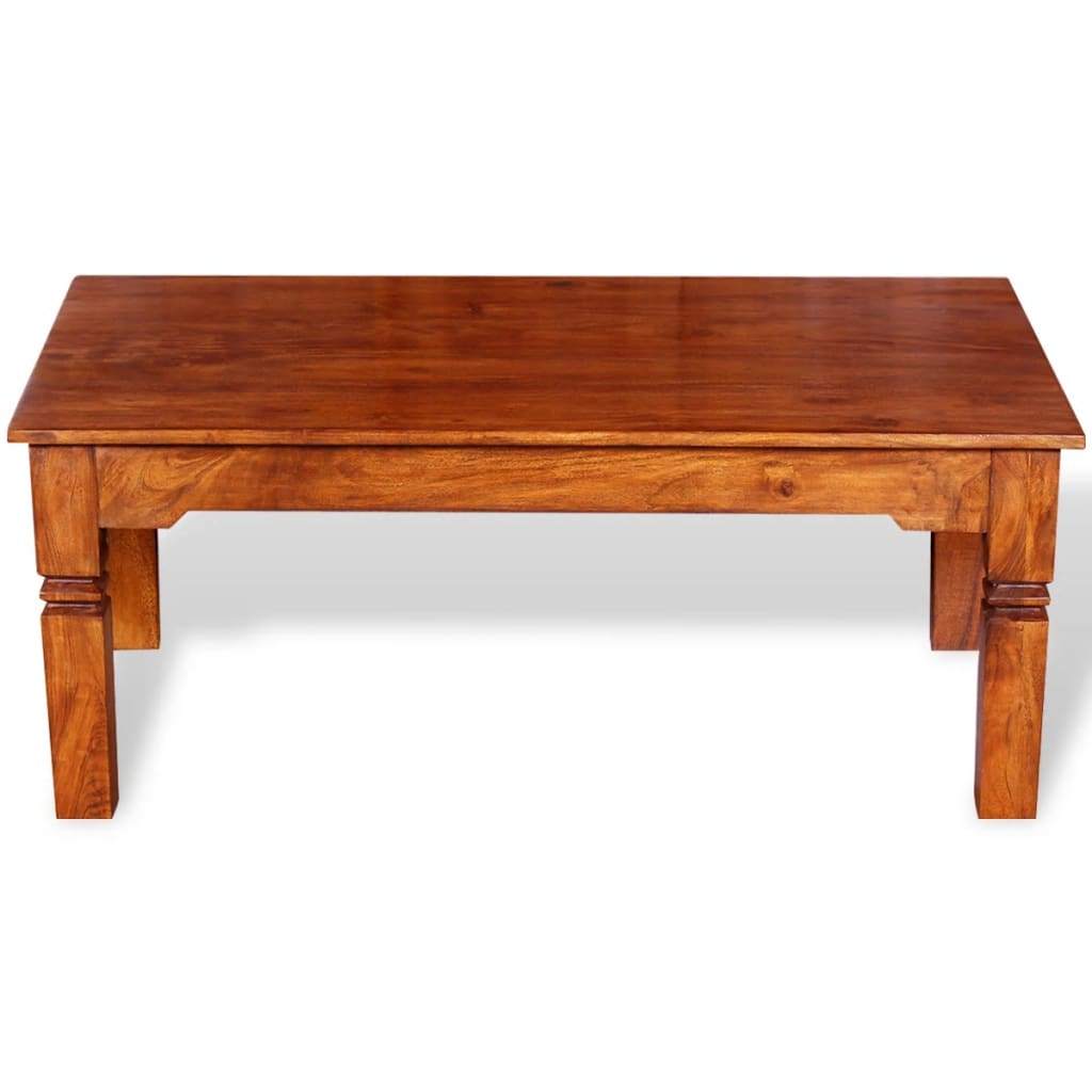 vidaXL Mesa de centro de madera maciza 110x60x45 cm