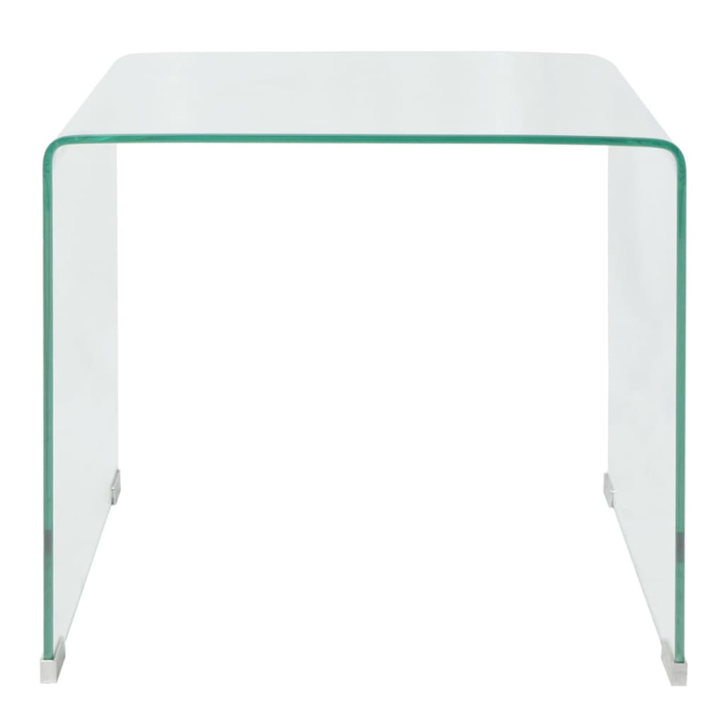 vidaXL Mesa de centro vidrio templado 49,5x50x45 cm claro