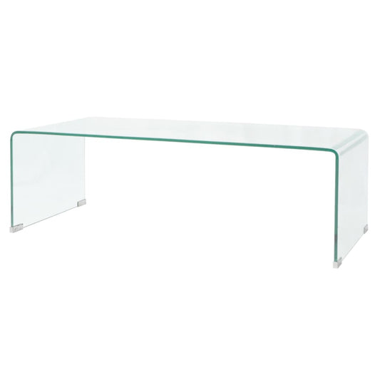 vidaXL Mesa de centro de vidrio templado transparente 98x45x30 cm