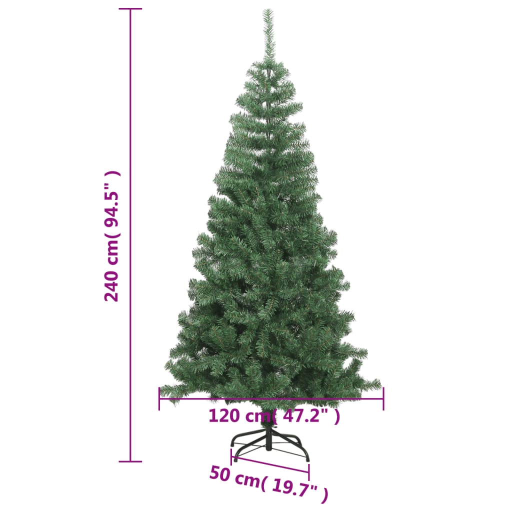 vidaXL Árbol de Navidad artificial L 240 cm verde