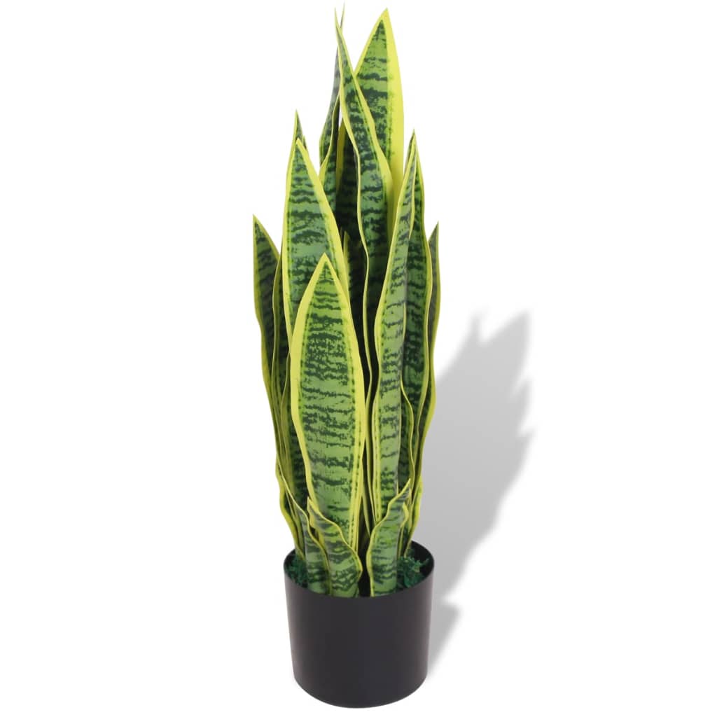 vidaXL Planta sansevieria artificial con macetero 65 cm verde