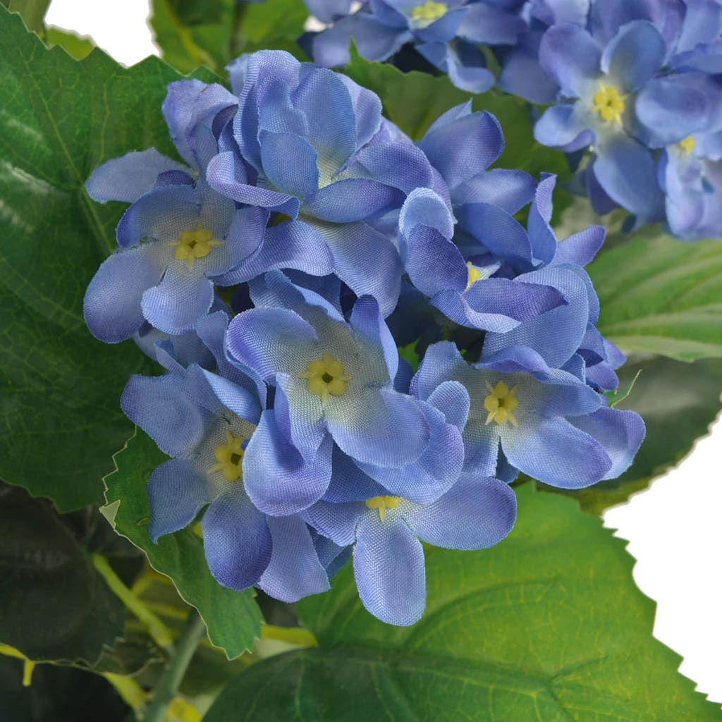 vidaXL Planta artificial hortensia con macetero 60 cm azul