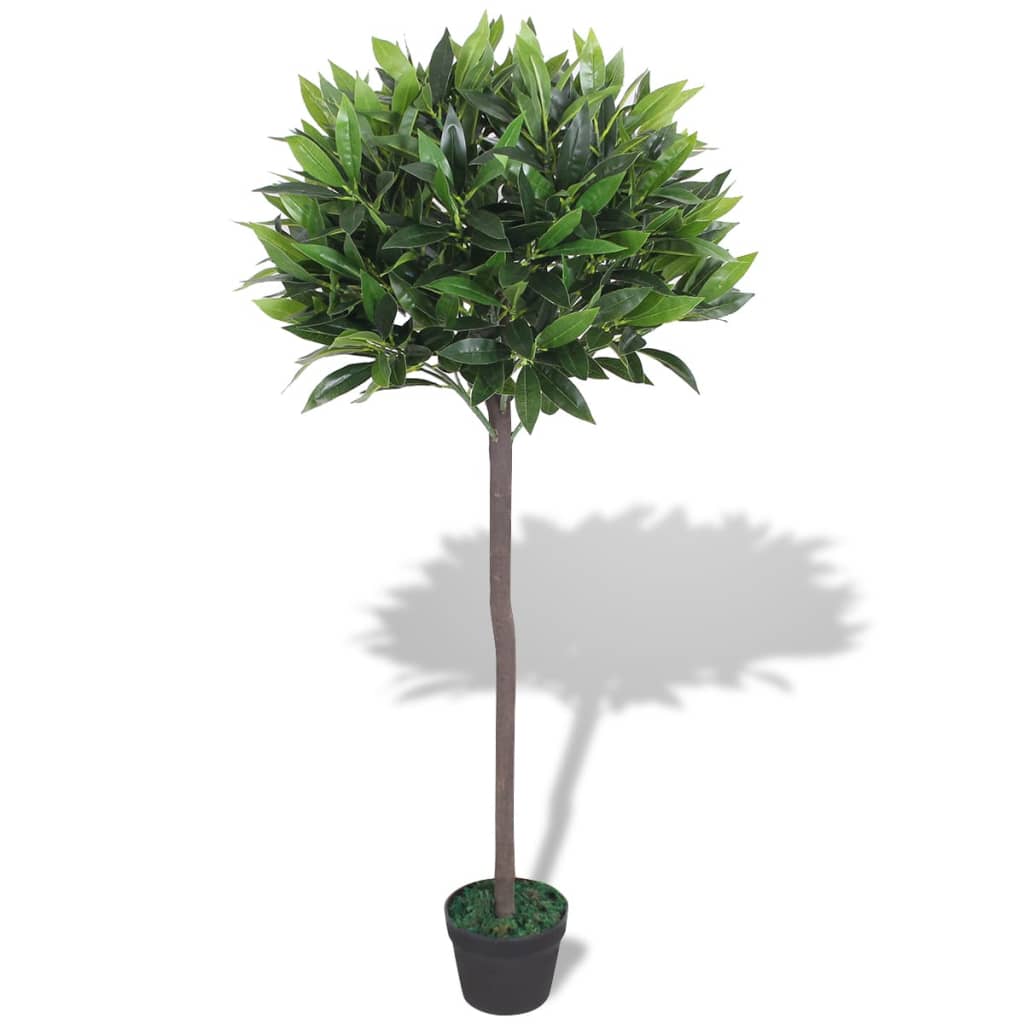 vidaXL Árbol de laurel artificial con macetero 125 cm verde