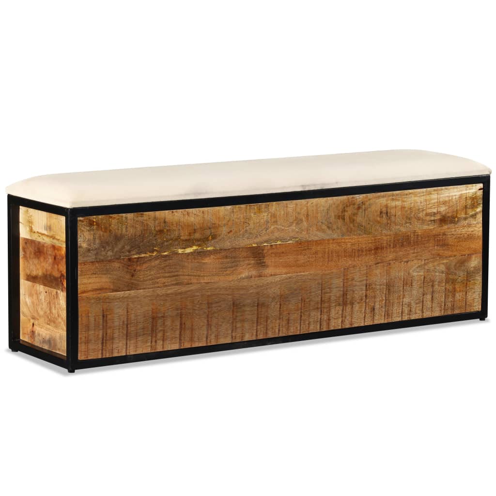 vidaXL Banco almacenaje con 3 cajones madera maciza mango 120x30x40 cm