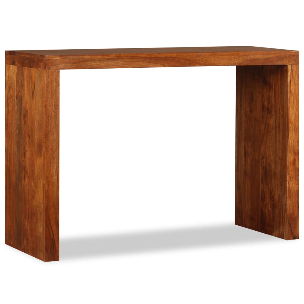 vidaXL Mesa consola Madera sólida con acabado miel 110x40x76 cm