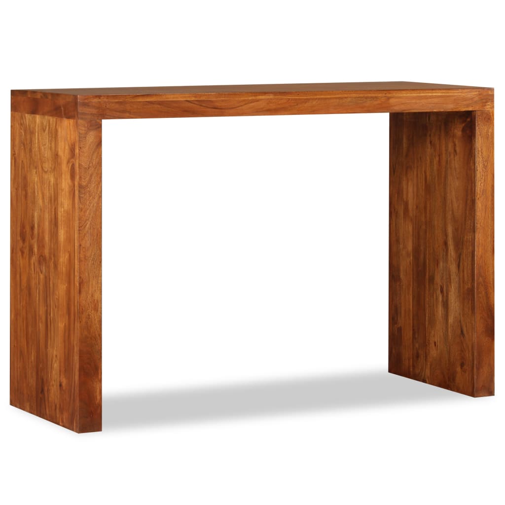 vidaXL Mesa consola Madera sólida con acabado miel 110x40x76 cm