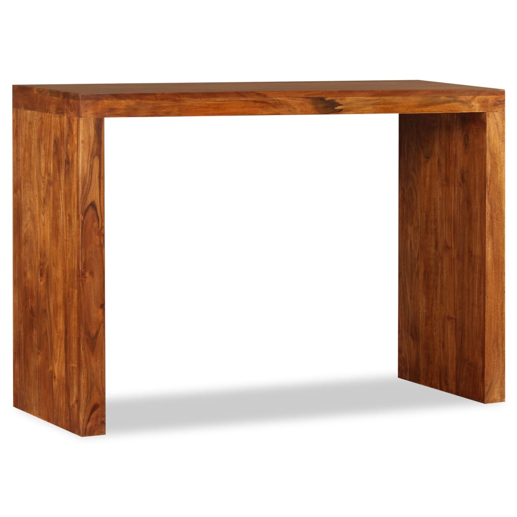 vidaXL Mesa consola Madera sólida con acabado miel 110x40x76 cm