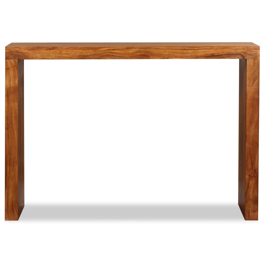 vidaXL Mesa consola Madera sólida con acabado miel 110x40x76 cm