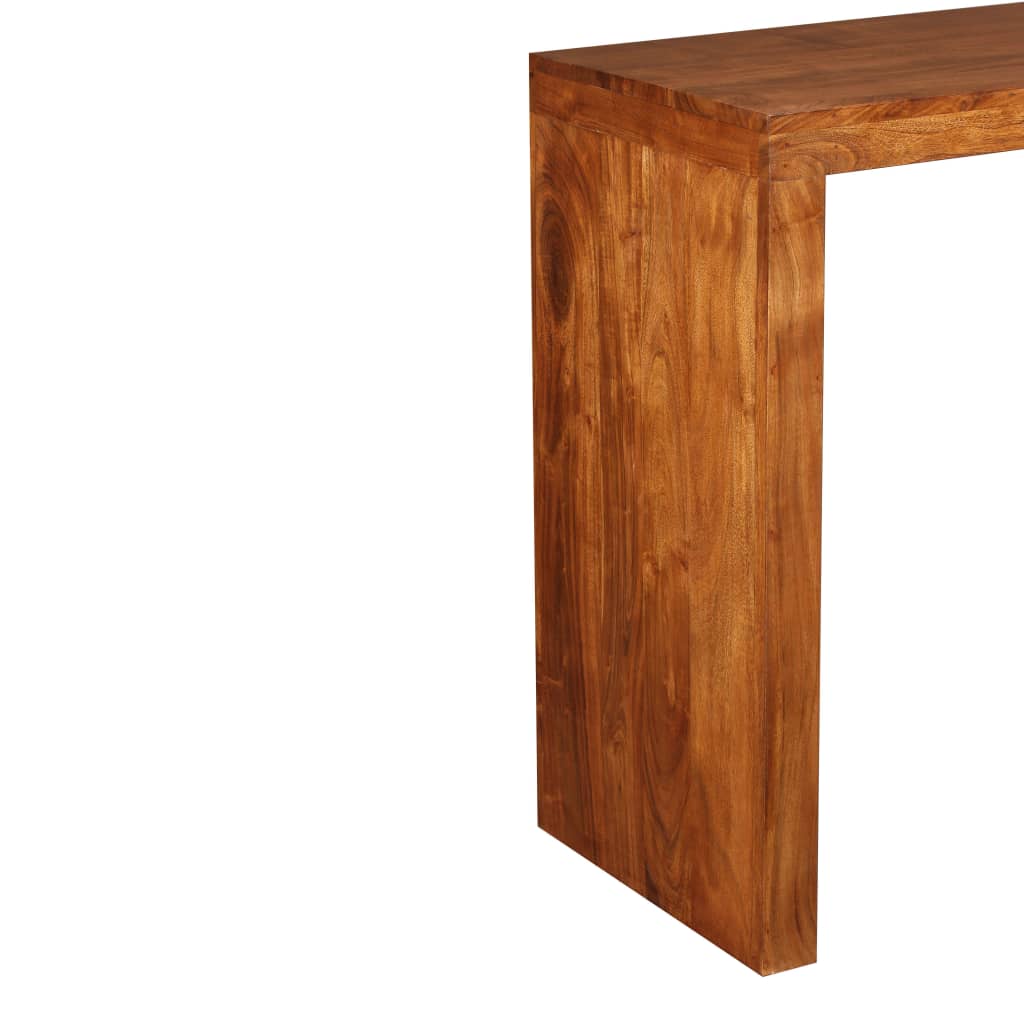 vidaXL Mesa consola Madera sólida con acabado miel 110x40x76 cm