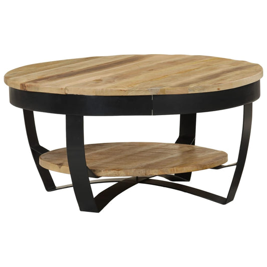 vidaXL Mesa de centro de madera de mango rugosa 65x32 cm