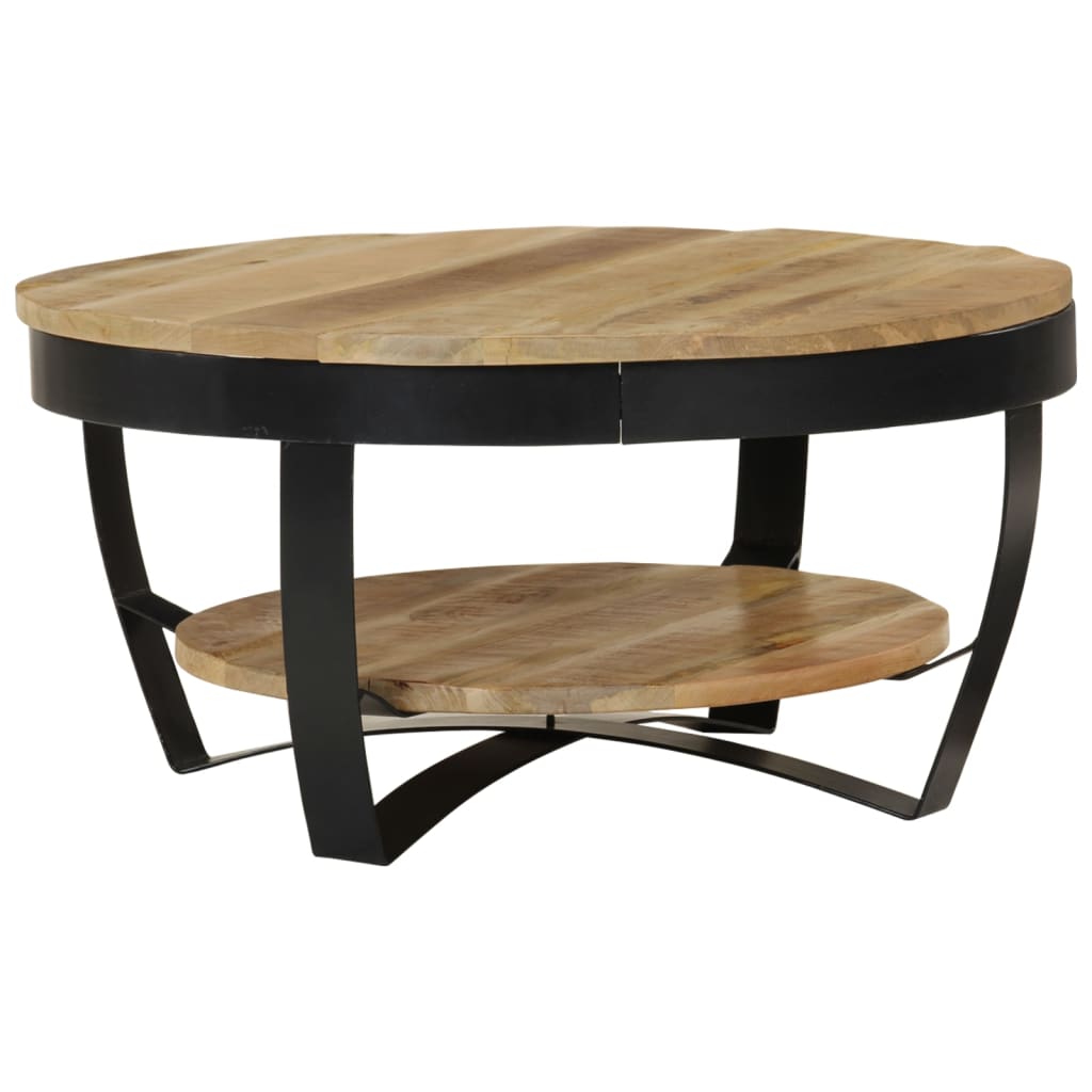 vidaXL Mesa de centro de madera de mango rugosa 65x32 cm