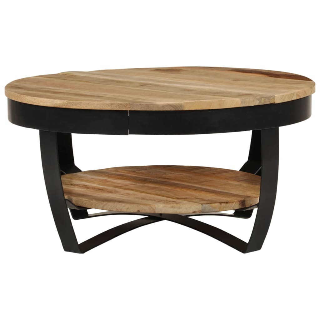 vidaXL Mesa de centro de madera de mango rugosa 65x32 cm