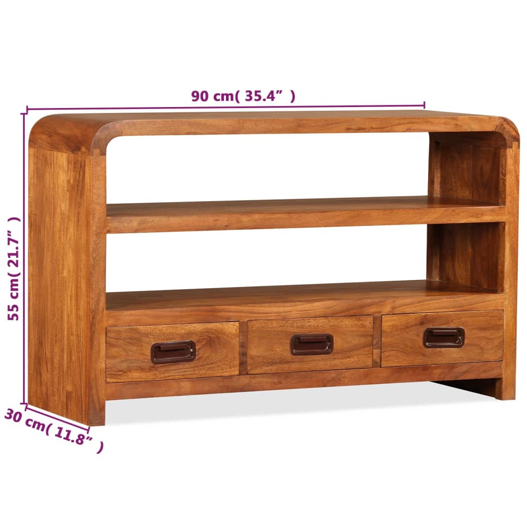 vidaXL Mueble de TV madera maciza acacia 90x30x55 cm