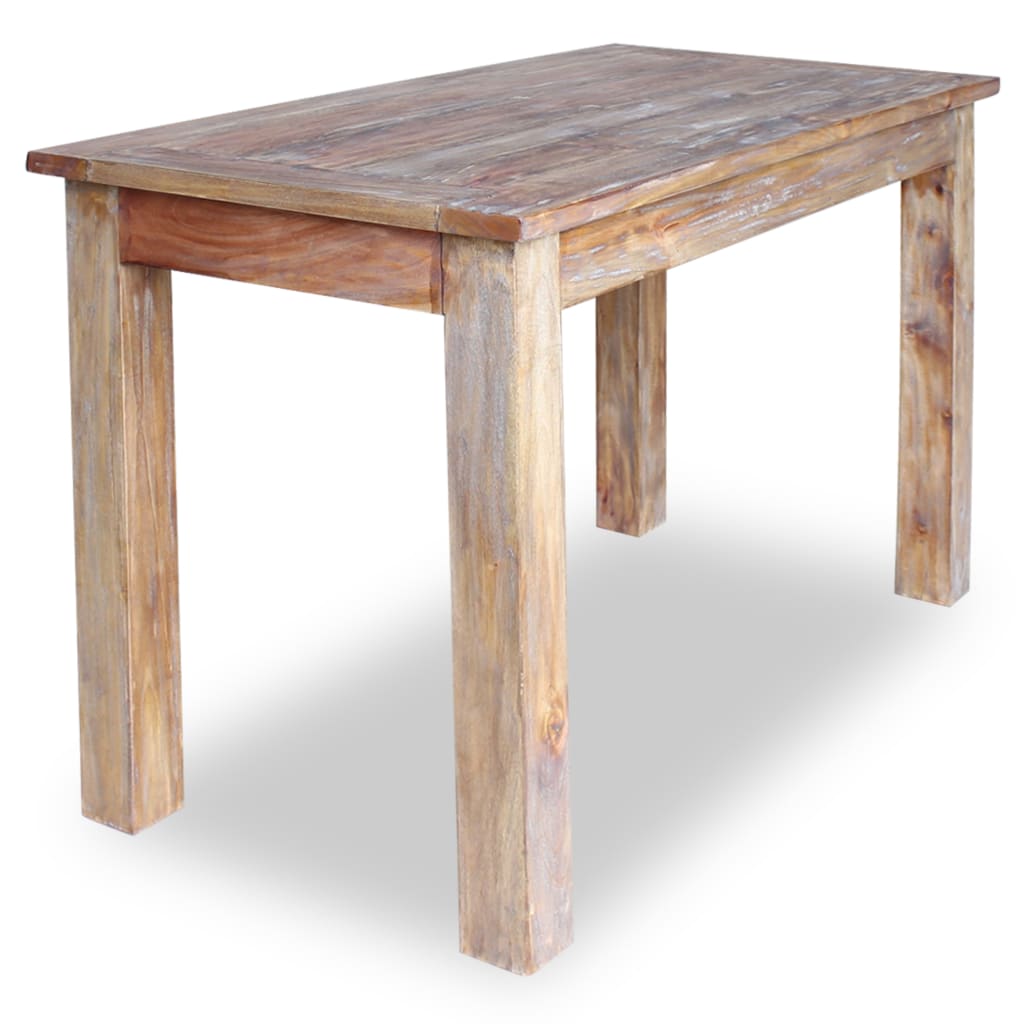 vidaXL Mesa de comedor de madera maciza de caoba 120x60x77 cm