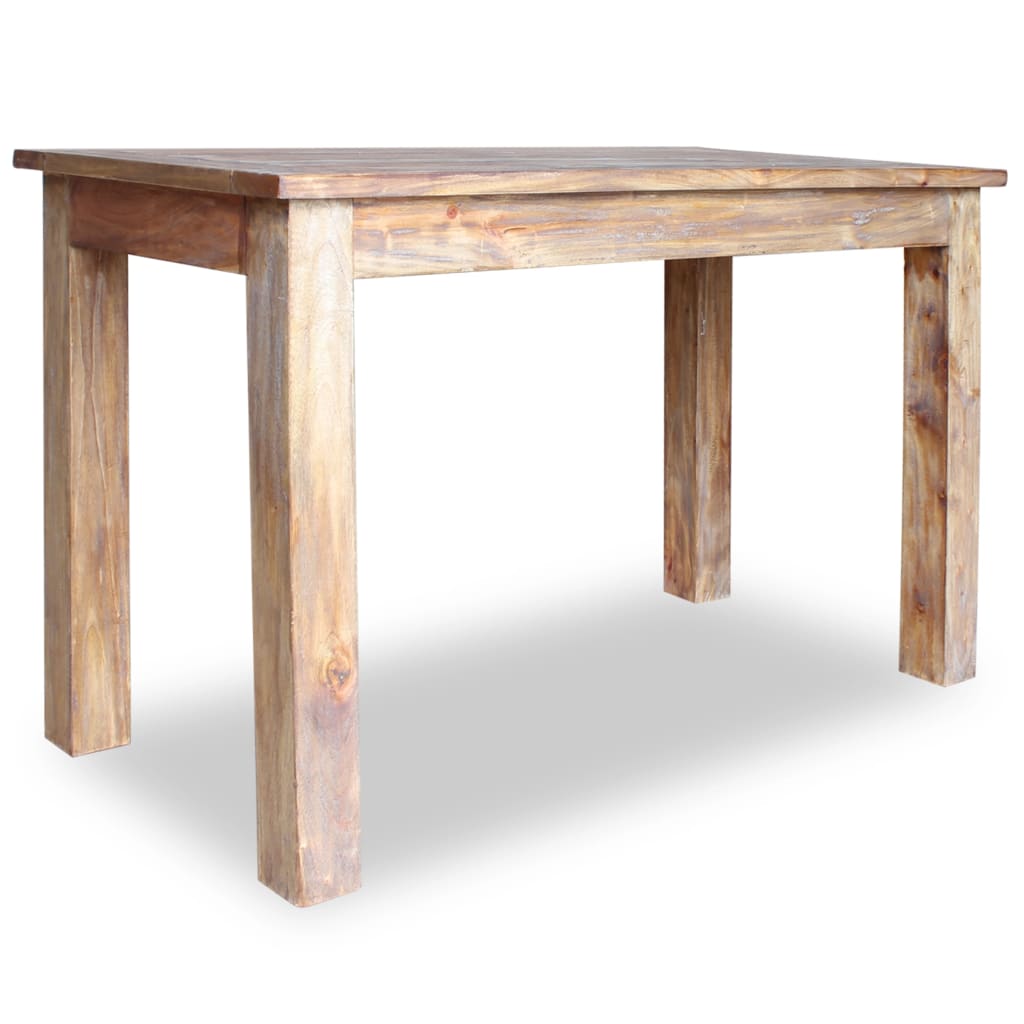 vidaXL Mesa de comedor de madera maciza de caoba 120x60x77 cm