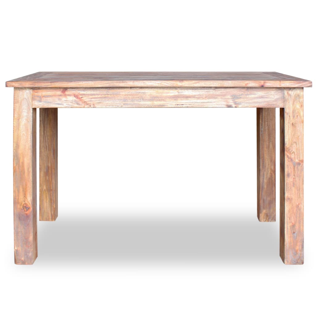 vidaXL Mesa de comedor de madera maciza de caoba 120x60x77 cm