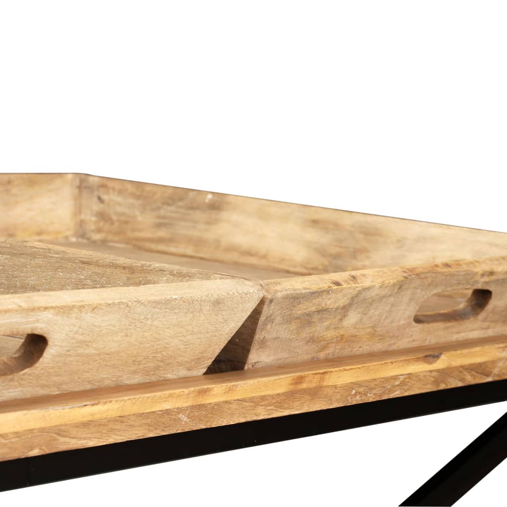 vidaXL Mesa de centro de madera maciza de mango 110x55x42 cm