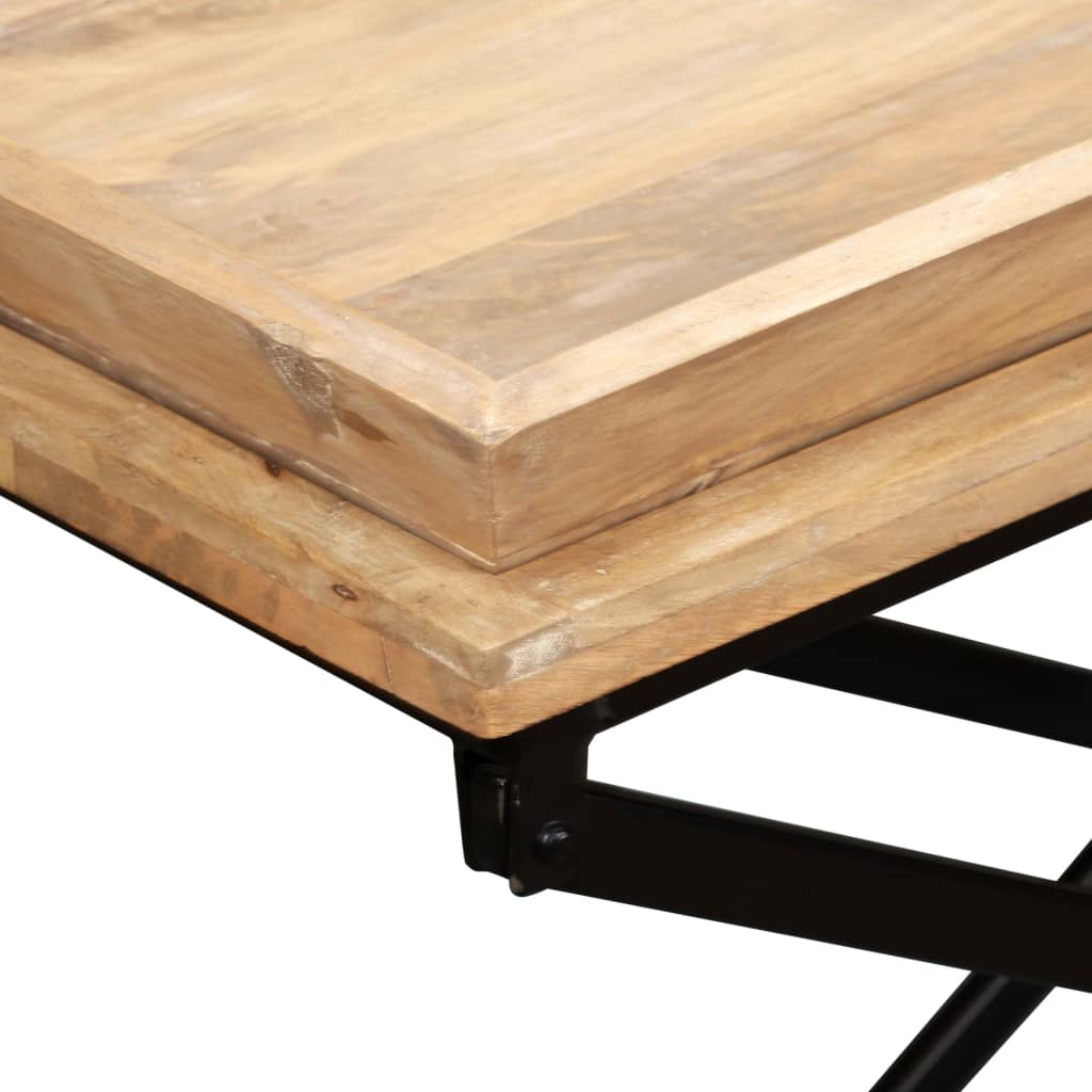 vidaXL Mesa de centro de madera maciza de mango 110x55x42 cm