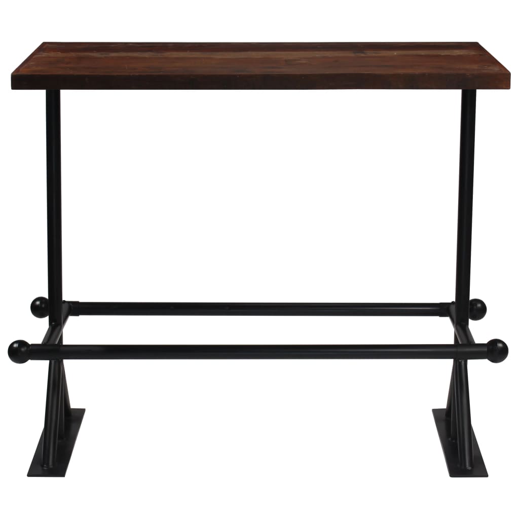 vidaXL Mesa de bar madera maciza reciclada marrón oscuro 120x60x107 cm