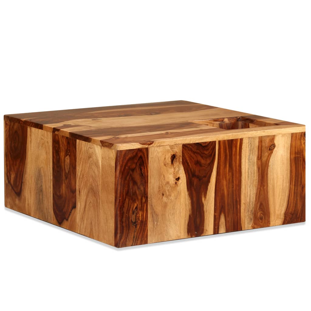 vidaXL Mesa de centro de madera maciza de sheesham 70x70x30 cm