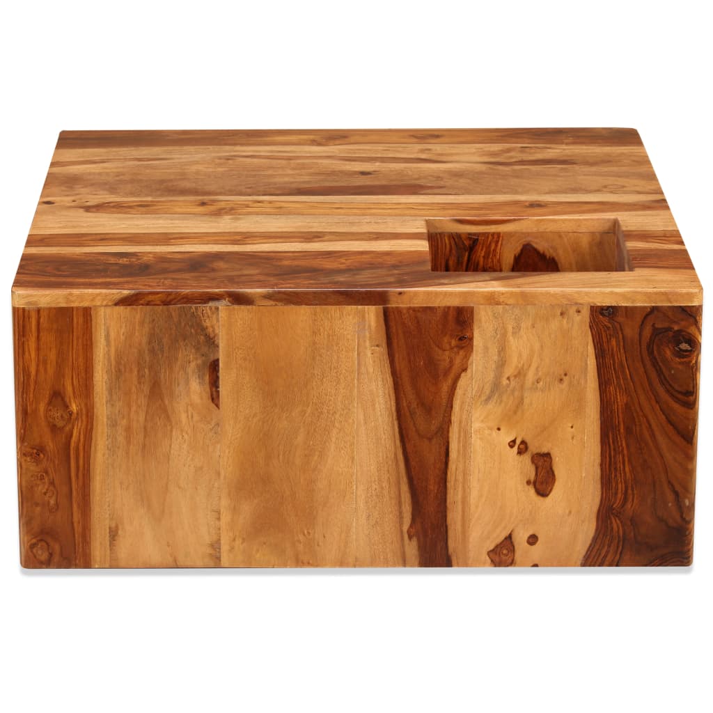 vidaXL Mesa de centro de madera maciza de sheesham 70x70x30 cm