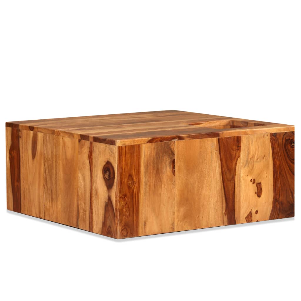 vidaXL Mesa de centro de madera maciza de sheesham 70x70x30 cm