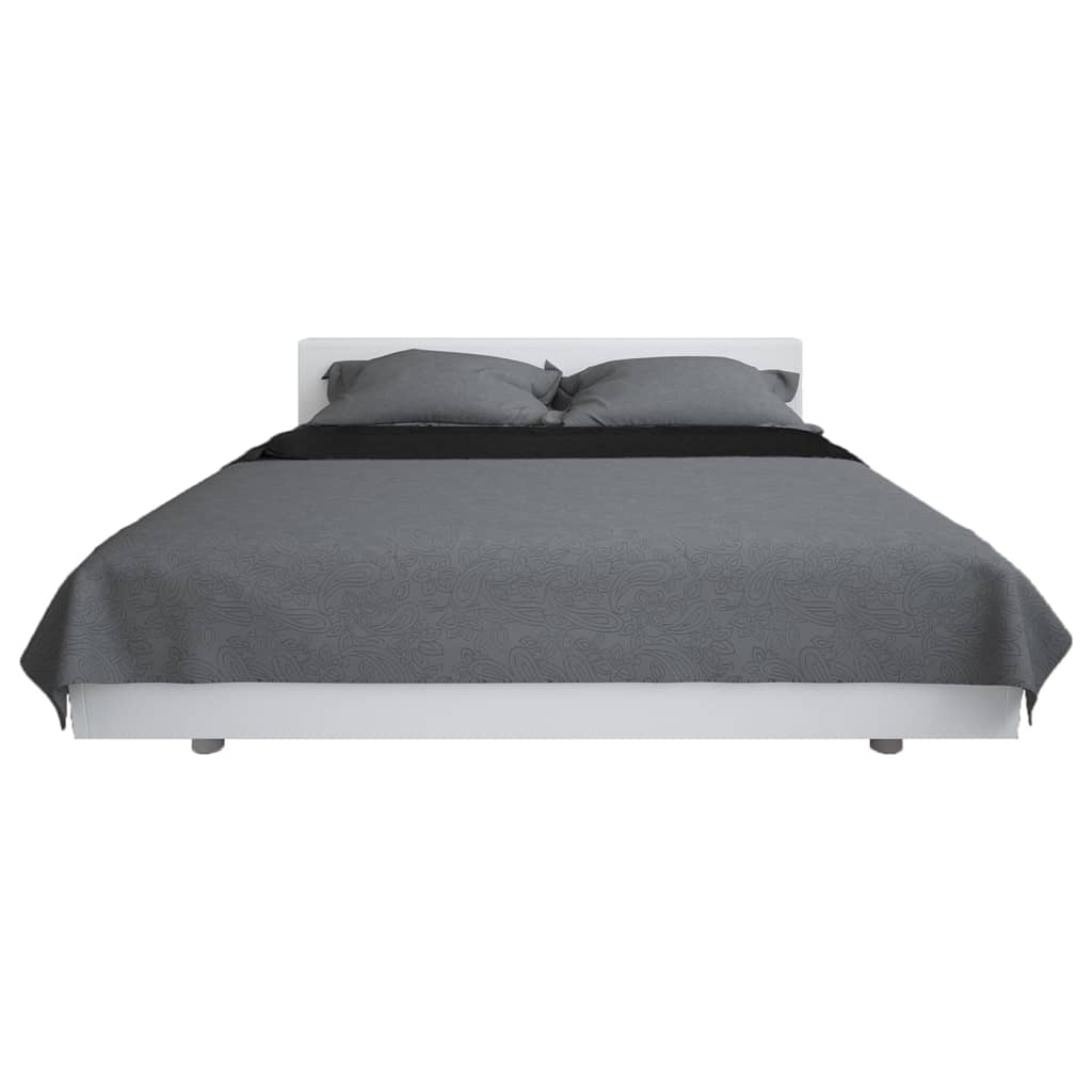 vidaXL Cubrecama acolchado doble cara 170x210 cm gris y negro