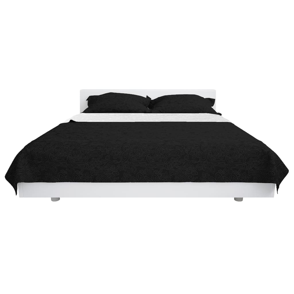 vidaXL Cubrecama acolchado doble cara 170x210 cm blanco y negro