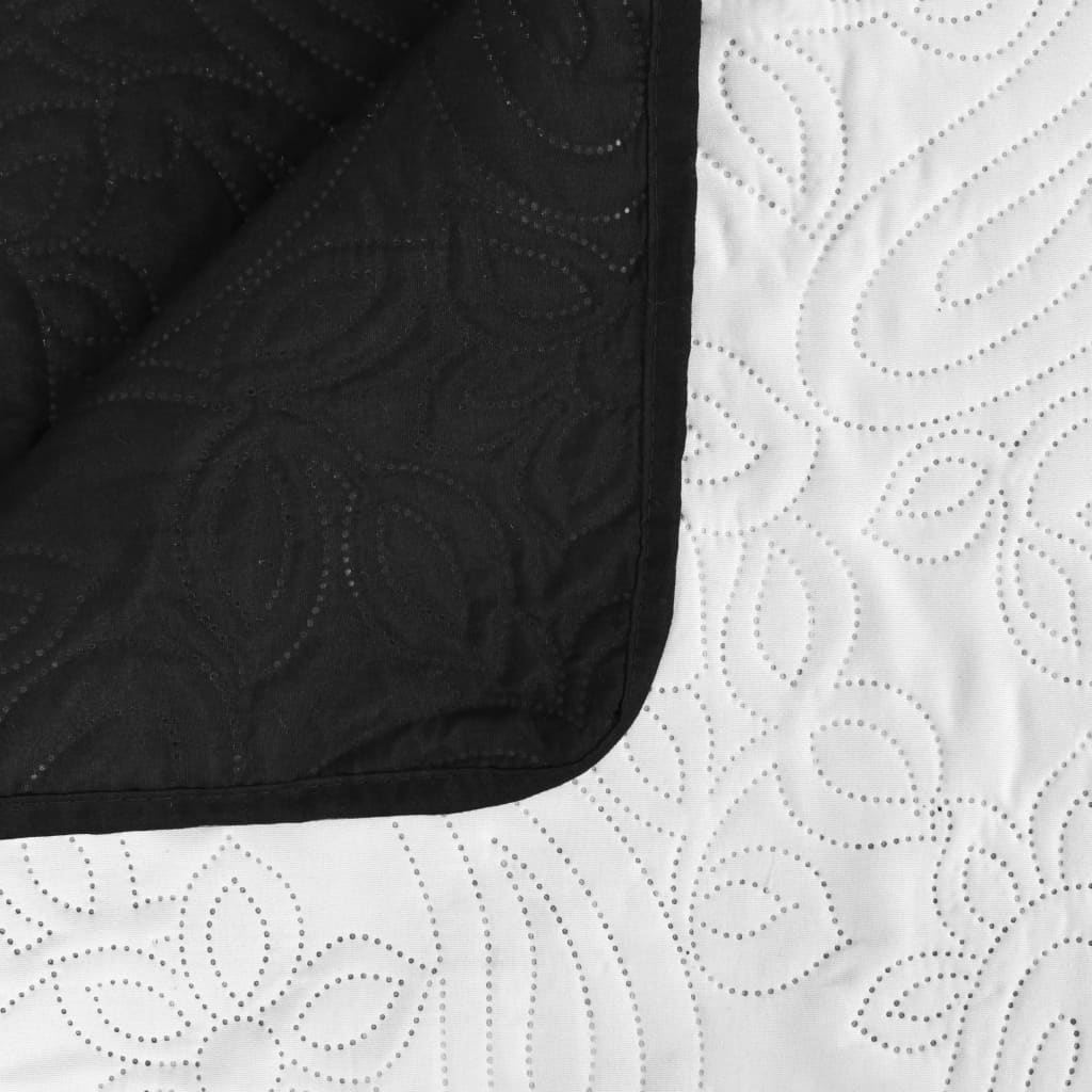 vidaXL Cubrecama acolchado doble cara 170x210 cm blanco y negro