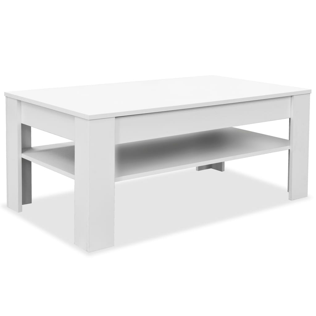 vidaXL Mesa de centro madera de ingeniería blanco 110x65x48 cm