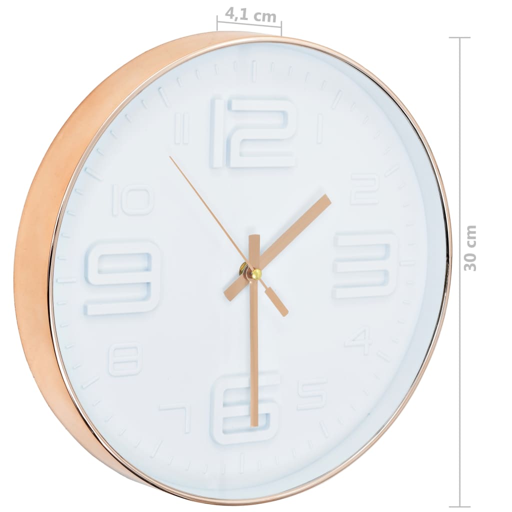 vidaXL Reloj de pared apariencia de cobre 30 cm