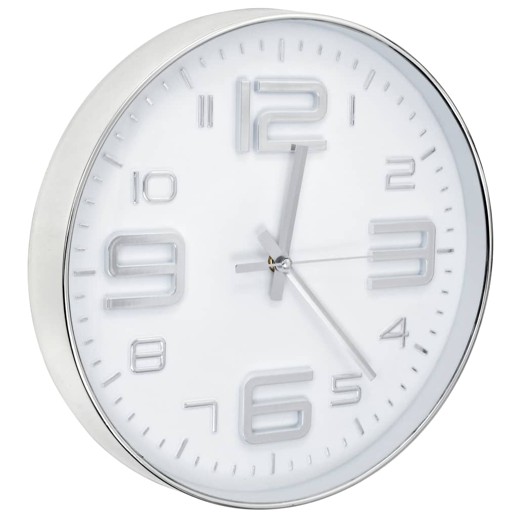 vidaXL Reloj de pared 30 cm plateado