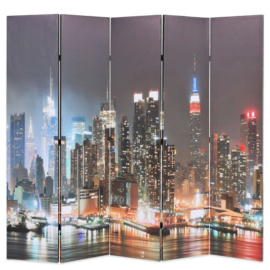 vidaXL Biombo divisor plegable 200x170 cm Nueva York de noche