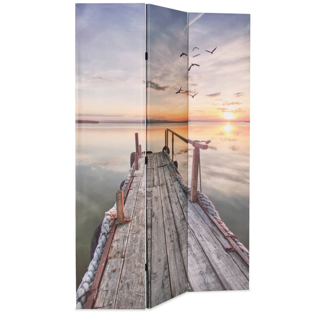 vidaXL Biombo divisor plegable 120x170 cm lago