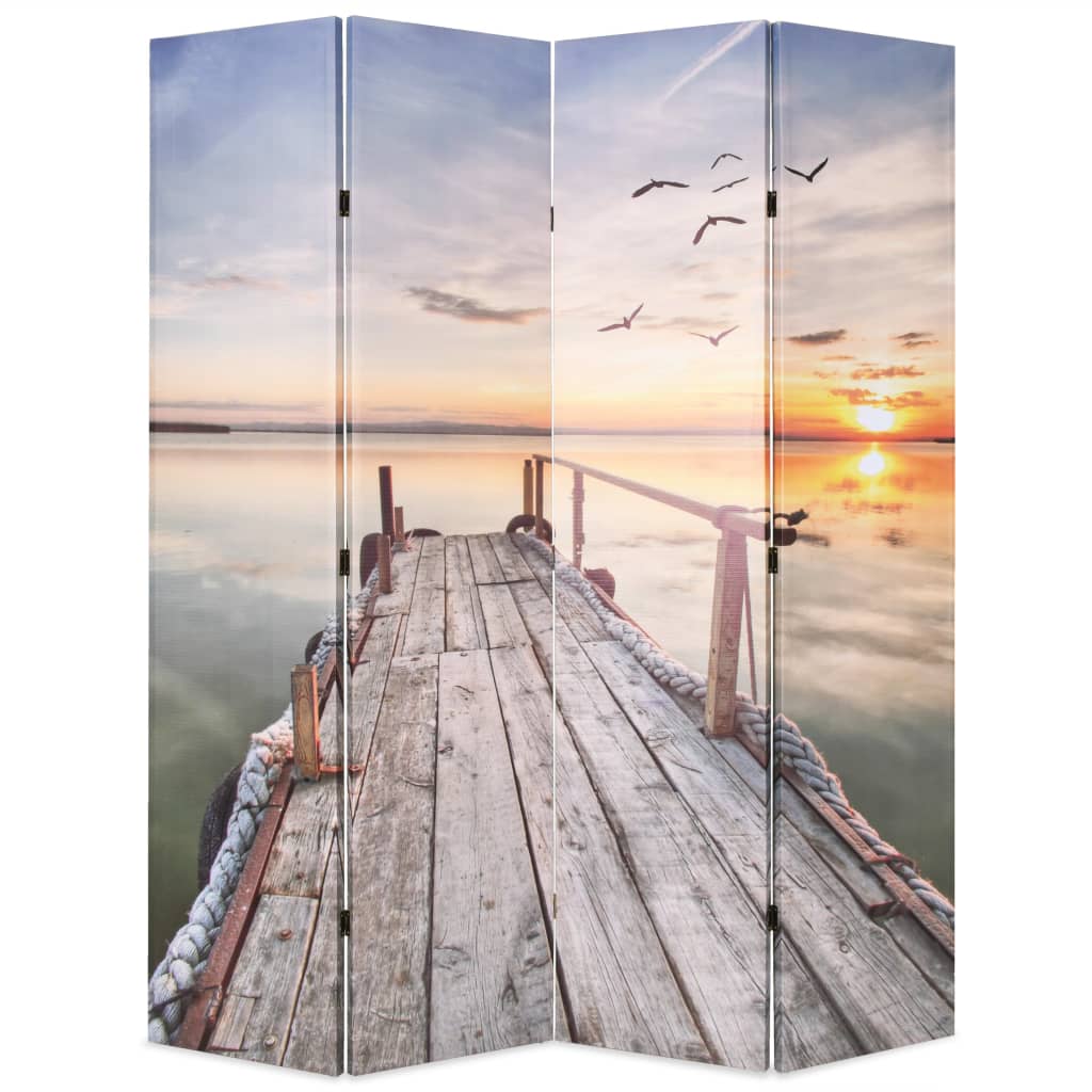 vidaXL Biombo divisor plegable 160x170 cm lago