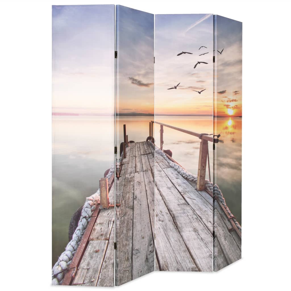 vidaXL Biombo divisor plegable 160x170 cm lago