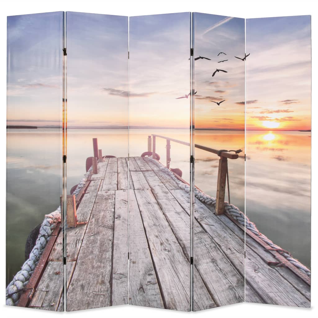 vidaXL Biombo divisor plegable 200x170 cm lago