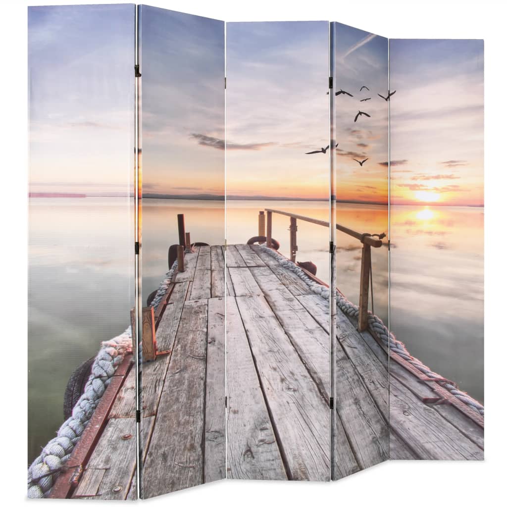 vidaXL Biombo divisor plegable 200x170 cm lago