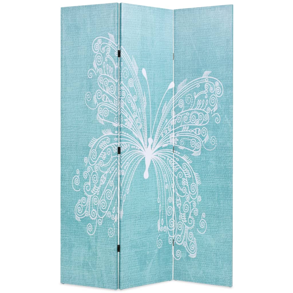 vidaXL Biombo divisor plegable 120x170 cm mariposa azul