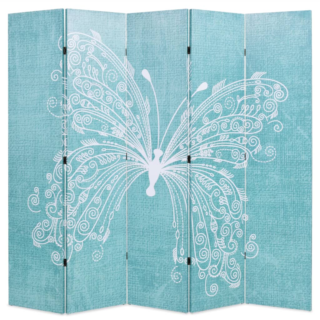 vidaXL Biombo divisor plegable 200x170 cm mariposa azul