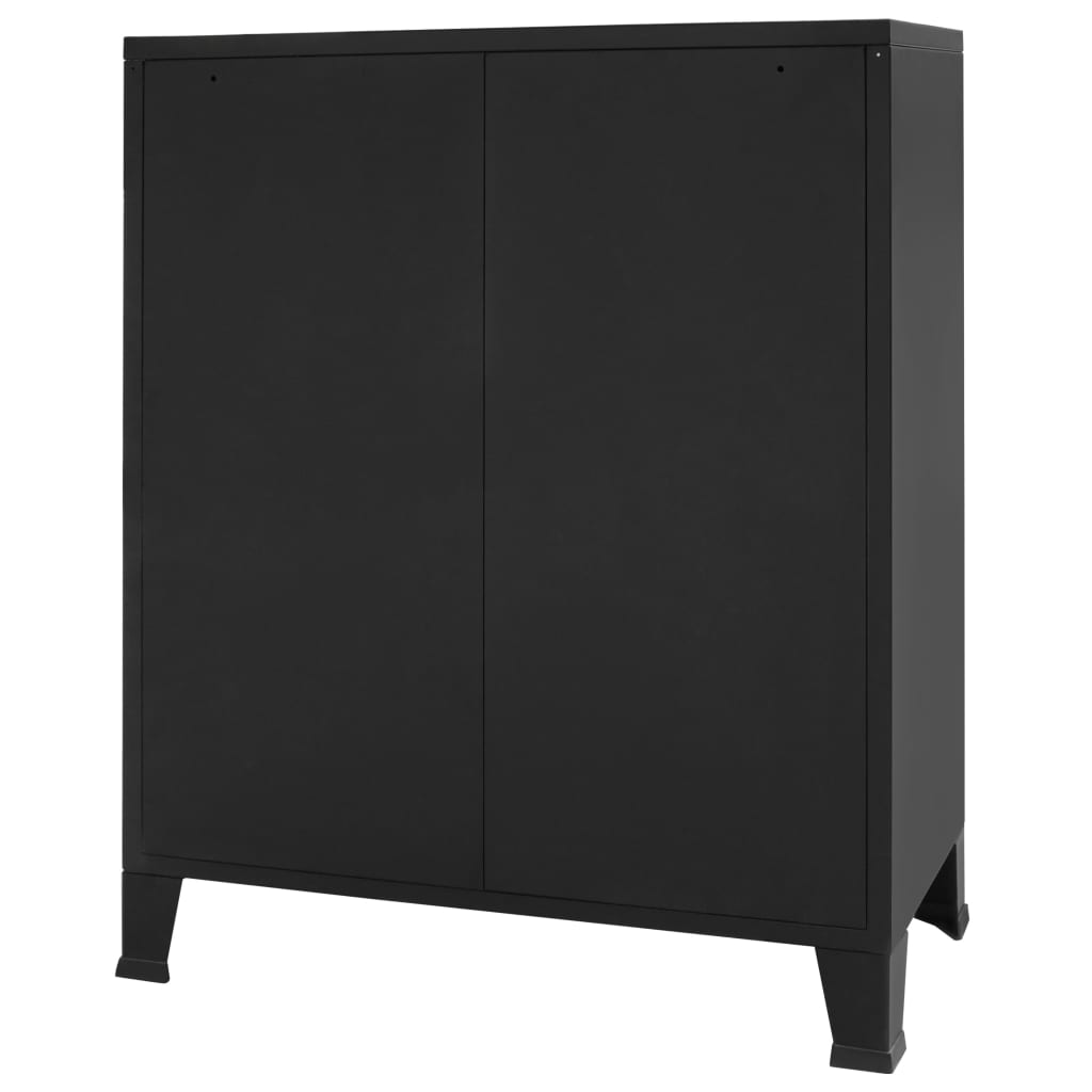 vidaXL Cajonera metálica de estilo industrial 78x40x93 cm negro