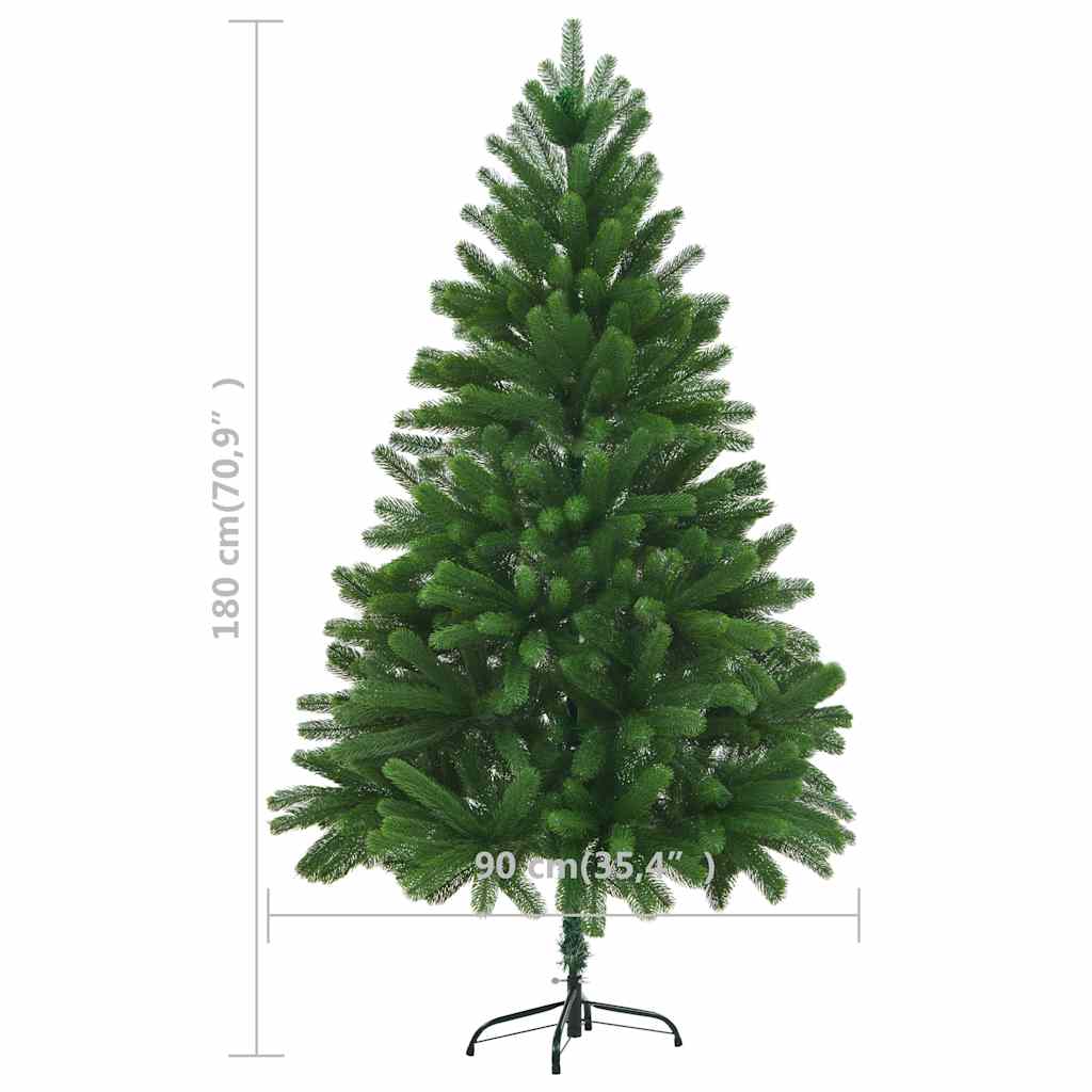 vidaXL Árbol de Navidad artificial hojas realistas verde 180 cm