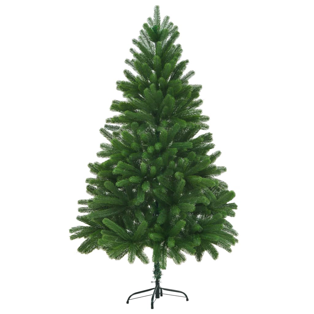 vidaXL Árbol de Navidad artificial hojas realistas verde 210 cm