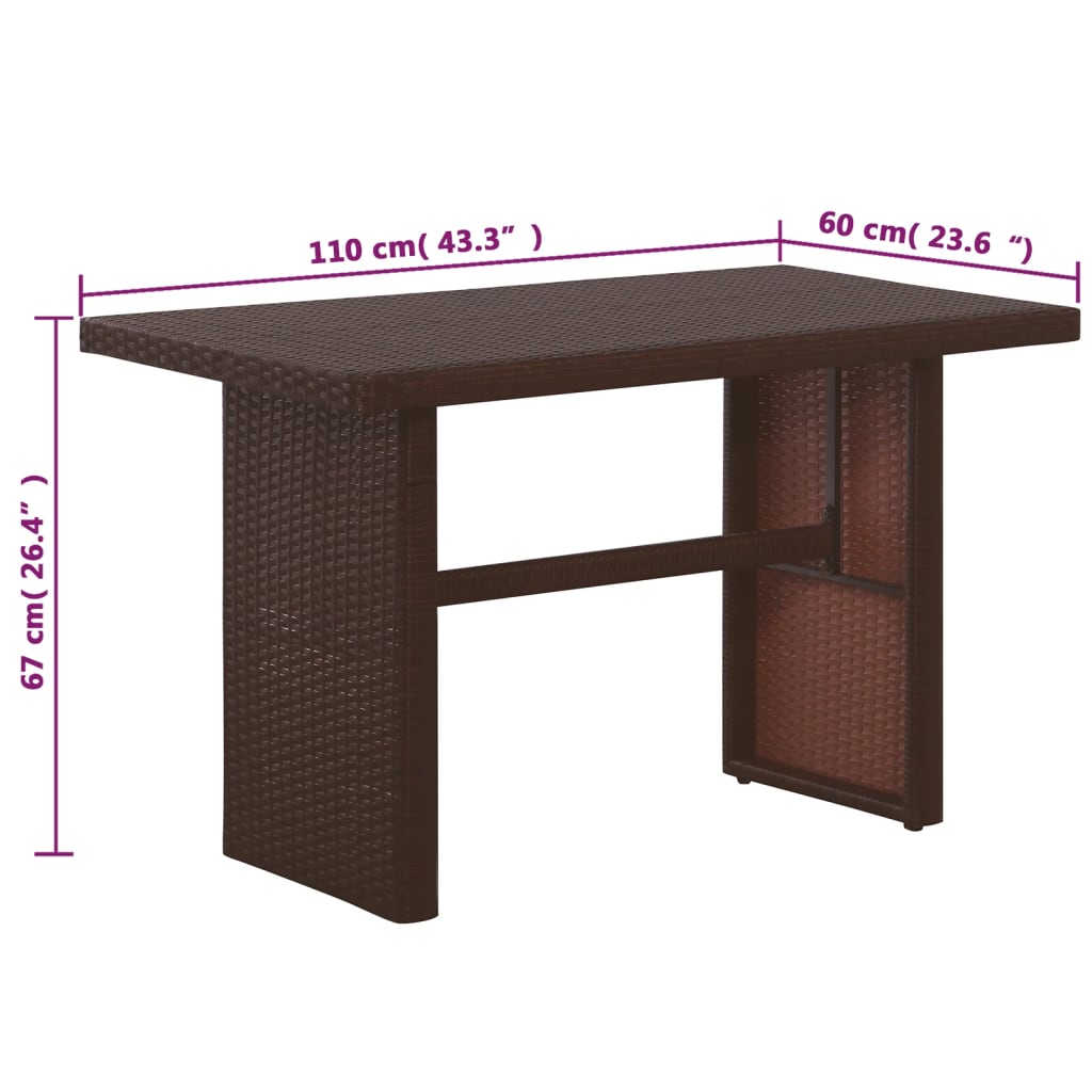 vidaXL Set muebles de jardín 3 pzas con cojines ratán sintético marrón