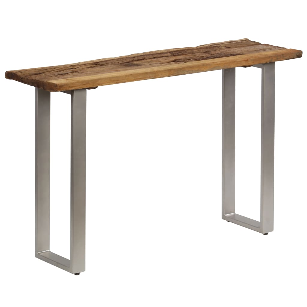 vidaXL Mesa consola madera reciclada y acero 120x35x76 cm