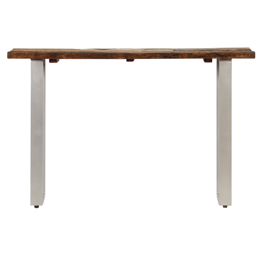 vidaXL Mesa consola madera reciclada y acero 120x35x76 cm